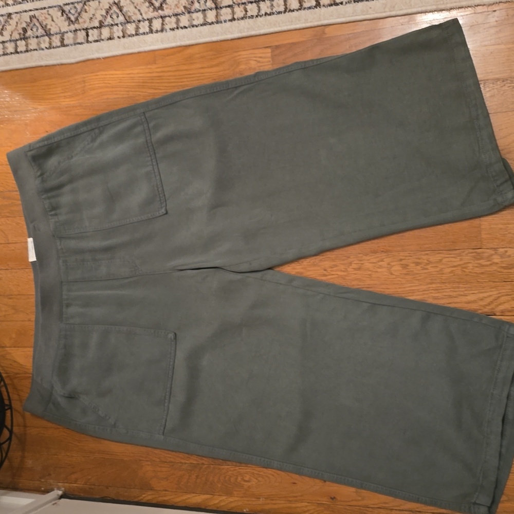 ST. JOHNS BAY BRAND WOMEN'S PLUS SIZE GREEN WIDE LEG PANTS SIZE 2X